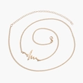 Sexy golden heart beat pendant belly chain waist belt for women with high polish finish - Gold