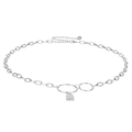 Silver metal chain belt with rectangular lock pendant and adjustable lobster clasp - Silver
