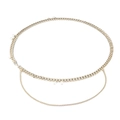 Elegante catena in vita multistrato in metallo dorato con accenti di perle bianche - Oro