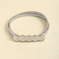 Silver metallic elastic spring belt featuring a geometric honeycomb buckle for women - Silver