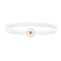 Elastic pearl waist chain with daisy buckle for women's vintage dresses and shirts - Little Daisy Gold
