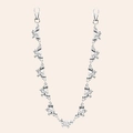 Detail of silver metal butterfly chain with lobster clasps for pants and accessories - Butterfly Pants Chain / Silver