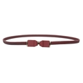 Slanke bordeauxrode elastische taille riem voor dames met gouden vlindergesp - Rood