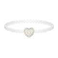 Elegante catena in vita di perle bianche con grande fibbia a cuore per abiti estivi - Cuore Perla