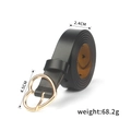 Damen Ledergürtel in Schwarz mit goldener Herzschnalle und klassischem Retro-Design - Schwarz Herz Schnalle (HYP19016)