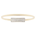 Cintura elastica in metallo dorato da donna con fibbia geometrica quadrata in strass - Strass Quadrato