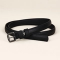 Ceinture fine en cuir noir avec boucle en métal anthracite pour robes et pulls de femme - Noir Boucle Ardillon Gunmetal 105 (19106)