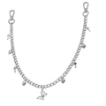 Catena per pantaloni argento con ciondolo a farfalla, lucchetto a cuore e charms a chiave - Stile Ciondolo Farfalla Lucchetto a Cuore / Argento