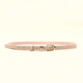 Ceinture femme rose clair en cuir grainé avec une boucle ardillon dorée élégante - Rose Litchi Boucle U Dorée (19111)