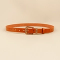 Cintura in pelle vintage marrone con fibbia in bronzo incisa per jeans e casual - Fibbia Incisa Vintage Cammello (19174)