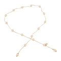 Elegante cintura sottile a catena dorata con perle bianche e chiusura a moschettone - Oro
