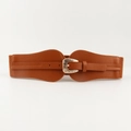 Vintage-Taillengürtel in Camel mit verzierter goldener Schnalle für Damenmantel - Einheitsgröße / Braun