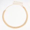 Moda cintura a catena cubana spessa color oro con decorazione pendente a stella minimale - Oro