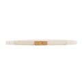 Cintura elastica sottile bianco crema con elegante fibbia quadrata dorata - Bianco / 75cm