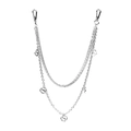 Chaîne de pantalon double en métal argenté avec pendentifs S et fermoirs mousquetons - Argenté