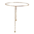 Elegante cintura a catena dorata con anelli ovali e ciondoli a sfera per abiti - 19207 Oro