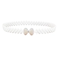 Elegante cintura in perle bianche con fibbia a fiocco di strass per abiti moda - Stile Fibbia con Fiocco (HYY19128) / Argento