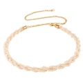 Elegante cintura a catena in perle multistrato con chiusura dorata regolabile per abiti - Oro