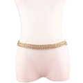 Cintura a catena doppia maglia dorata per donna, accessorio di moda elegante - 19062 Gold