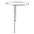 Cintura a catena in argento per donna con anelli ovali e pendenti a sfera di tendenza - 19207 Argento
