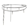 Catena da vita doppia in argento per donna con pendenti di perle bianche eleganti - Stile Decorativo Perla Artificiale (HYY19200) / HYY19200 Argento