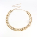 Cinturón de cadena acrílica dorada estilo punk con eslabones texturizados y ajustable - Dorado