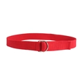 Cintura classica in tela rossa con fibbia a doppio anello a D in argento opaco per jeans - 19053 Rosso / 80-100cm