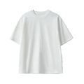 Men's loose white crew neck T-shirt with premium cooling cotton fabric and drop shoulders - XL / White