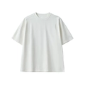 Men's loose fit ivory crew neck short sleeve T-shirt with soft cotton texture - White