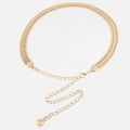 Cintura a catena a serpente dorata con catenella regolabile e ciondolo a sfera - Oro