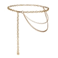 Three-layer gold metal body chain for women with heart lock pendant and lobster clasp - Gold Regular Style