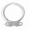 Elegante cinturón elástico de metal plateado con hebilla de nudo para vestidos - Plateado