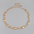 Cintura a catena geometrica in metallo dorato stile punk con chiusura a moschettone - Oro