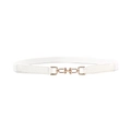 Ceinture élastique blanche fine et élégante avec boucle dorée pour robes de femmes - Blanc