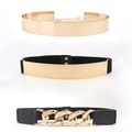 Set di 3 cinture eleganti da donna con paillettes dorate e dettagli a catena - Set Lucido