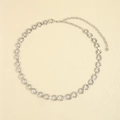 Catena da vita in argento con design a maglie a infinito e chiusura a moschettone regolabile - Stile Infinito (HYY19312) / Argento