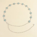 Catena da vita bohémien in metallo argento con pietre turchesi e motivi floreali - Stile Intagliato Tondo Cavo (Stile D)