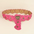 Ceinture cœur fuchsia avec œillets dorés vintage et décorations de tournesols - 120cm / Rose Rouge PU