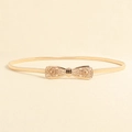 Cintura sottile elastica dorata con fibbia a farfalla traforata dal design ricercato - Stile Fiocco Intagliato (19346) - Oro