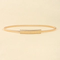 Cintura elastica dorata con fibbia metallica rettangolare strutturata per vestiti - Oro (19402)