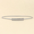 Cintura sottile elastica in metallo argento con fibbia rettangolare testurizzata - Argento (19402)