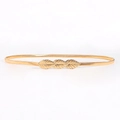 Cintura elastica in metallo dorato con fibbia a tre foglie per abiti eleganti - Oro (19403)