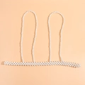 Elegante gilet con catena a corpo in perle bianche con cinturino in vita a tre strati - Bianco