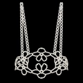 Elegante weiße Perlen-Körperkette mit aufwendigem gewebtem Blumenmuster für Damen - Weiß