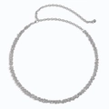 Dettaglio della catena in metallo argento con texture di perline e chiusura a moschettone - Argento