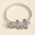 Cintura a catena in metallo argentato a molla con tre fiori decorativi per vestiti - Design a Fiori - Argento (HYY19515)