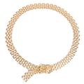 Elegante cintura a tripla catena dorata con fibbia a ferro di cavallo in metallo lucido - Oro
