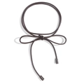 Cintura sottile in pelle PU marrone scuro con nodo a fiocco per abiti estivi eleganti - Marrone