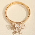 Elegante cintura a catena elastica dorata con fibbia a fiocco in metallo lucido per abiti - Design a Fiocco - Oro (HYY19516)