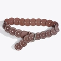 Ceinture western marron pour femme avec disques cloutés ronds et boucle argentée - Marron Rouge Argent / 102cm